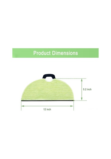 Teltree 8'li Robot Süpürge Mop Padı Seti - Yedek Temizleme Bezleri Yeşil