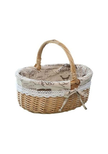 Pazly Cbtx Willow Portable Picnic Basket With Straw, S - Eco-friendly Design, Yolk Pot Included Ahşap