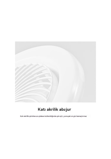 Modern Akıllı Uzaktan Kumanda Vidalı Fan Işığı Mini Fan Işığı Koku Fanı Işığı - Beyaz