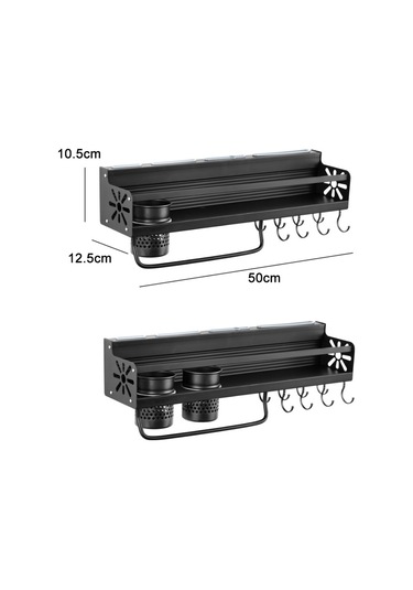 Sones Mutfak Duvara Monte Baharat Şişesi Bıçak Saklama Rafı, Özellikler B2 50cm İki Bardak 8 Kanca Diğer