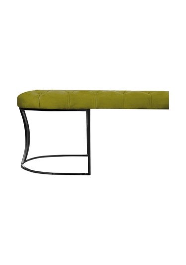 Viego Siyah Bench Puf Hardal