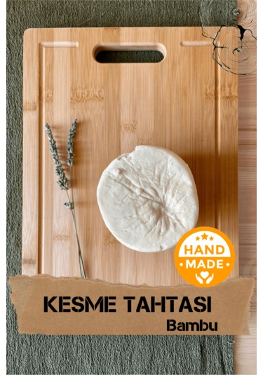 El Yapımı Bambu Ahşap Kesme Tahtası 34 X 24