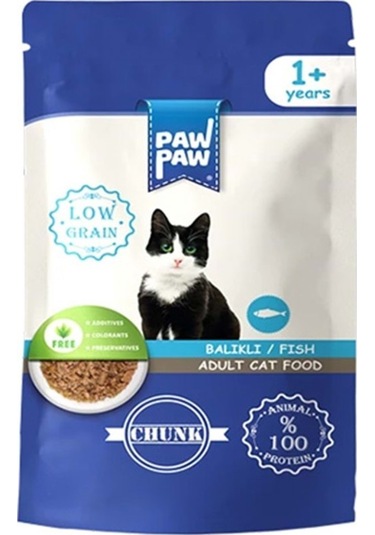 Paw Paw Kedi Yaş Maması Balıklı 85 Gr