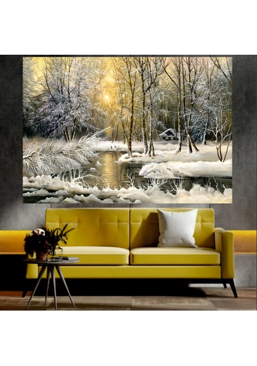 Kış Temalı Sanatsal Dekoratif Duvar Tablosu