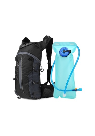 Katlanabilir Bisiklet Sırt Çantası: Hafif Naylon, 2l Su Torbası İle Outdoor Aktivite İçin Siyah Siyah