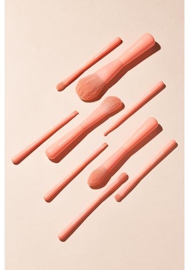 Hzl Makyaj Fırça Seti Çantalı 9lu Pembe-431