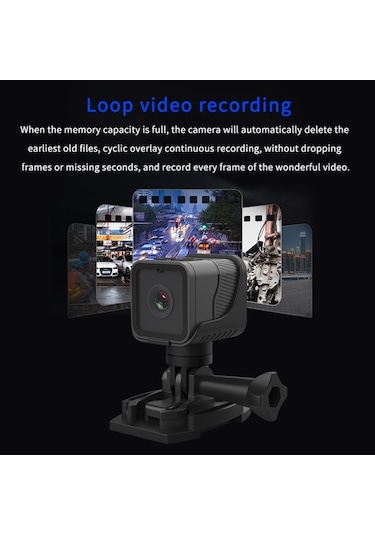 Artfulabode Wifi Su Spor Kamerası, Dahili Pil, Su Geçirmez, 1080p, Bisiklet İçin Açık Hava Kullanımı Siyah