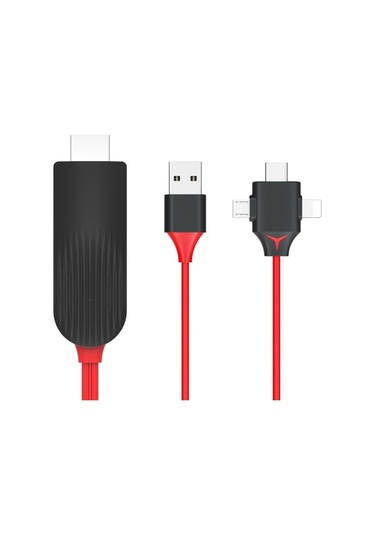 Flybuy Mirascreen L7-8 8 Pin Mikro Usb Usb-c/hdmı Dönüştürücü 2m Kablo