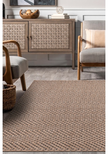 Sierra Halı Jüt Hasır Görünümlü Modern Kilim Ve Yolluk, İnce Bukle Dokuma Bej