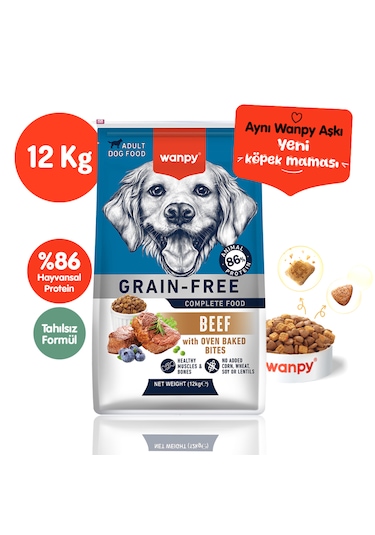 Wanpy Tahılsız Sığır Etli Yetişkin Köpek Maması 12 Kg