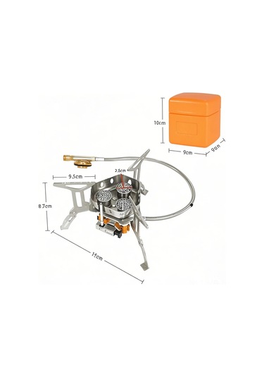 Geeroyoo Tomshoo Taşınabilir Üç Aynalı Kamp Çadır Ocağı, Kompakt Katlanabilir, Çelik Ve Bakır Malzeme, 333g Ağırlık, Doğa Etkinlikleri İçin Gümüş