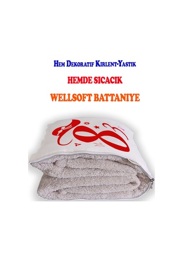 8 Mart Kadınlar Günü Hediyesi Tv Battaniyeli Opsiyonel Dekoratif Kırlent Yastık Hediye Paketi-Hediye Paketi