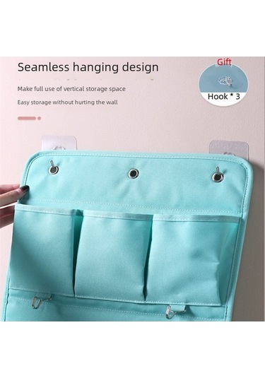 Besthome1 Duvar Monteli Kumaş Depolama Çantası, İki Seviyeli Telefon&aksesuar Saklama, Yatak Odası/kolej Odası Organizatörü Gi