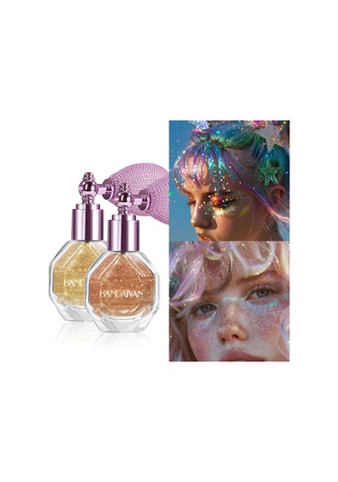 Gümüş Elmas Vurgulama Tozu Glitter Sprey Hava Yastığı Uygulaması Parlak 02 4.6g C01
