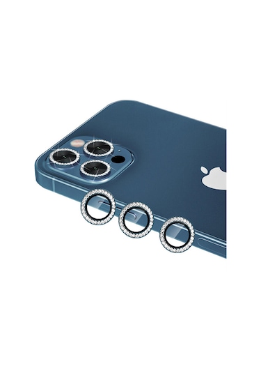 Binano Apple Uyumlu iPhone 11 Pro/11 Pro Max/12 Pro Taşlı Mavi