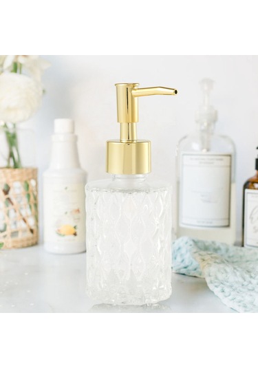 Xurunkeji Çok Amaçlı Mesa Sabunluk Kolay Temizlenebilir Cam Sabun Pompası Dağıtıcı Mutfak Ve Banyo İçin Mükemmel Altın Altın