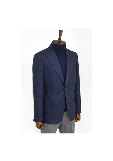 Düz Slim Fit Spor Lacivert Erkek Ceket - Wessi Lacivert