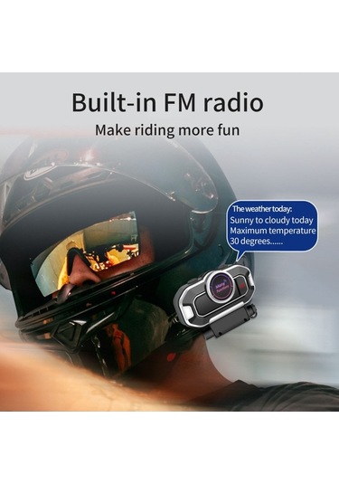 Primepickings V9 Kablosuz Kulaklık Bt5.0 Şarj Edilebilir Sesli Arama Eller Serbest Telefon Motosiklet Kaskı Kulaklığı 850mah Pil