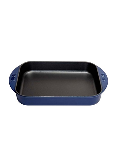 Sürel Parlak Koyu Mavi Dikdörtgen Düz Tepsi 23x31 Cm Mavi