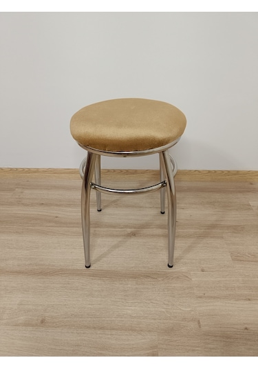 Evko Mobilya Tabure, Bar Taburesi, 2'li Tabure, Metal Ayaklı Tabure - Kahverengi