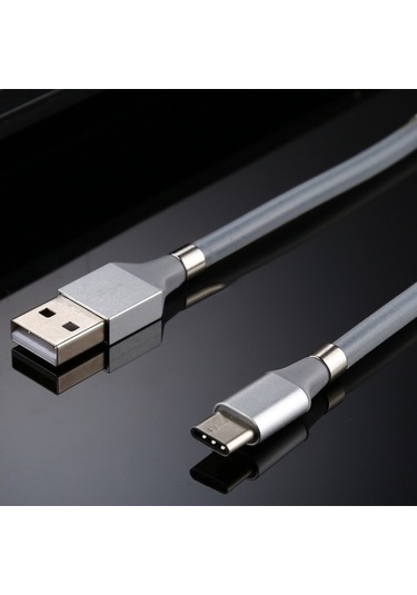 Sandwich 1m Beyaz Type-c Şarj Kablosu, Manyetik Toplama, Sargı Engelleme, Akıllı Çip Sabit Akım, Yüksek Güvenlik