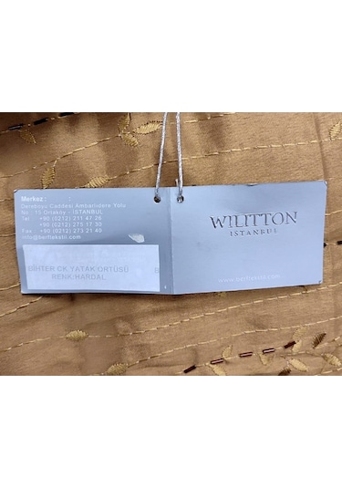 Wilitton Lüx Abiye Battal Çift Kişilik Yatak Örtüsü-bihter Hardal Hardal