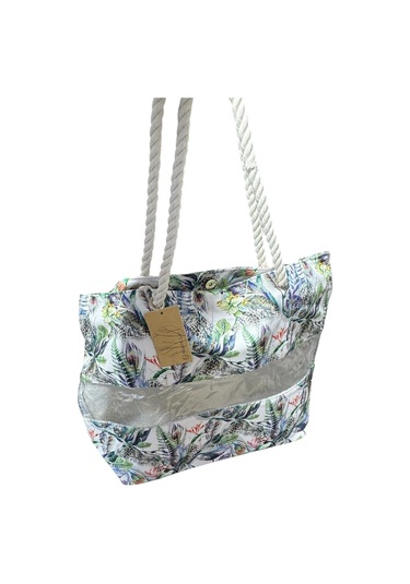 Monte Lui 1011 Plaj Çantası Yapraklı Desenli Çok Renkli