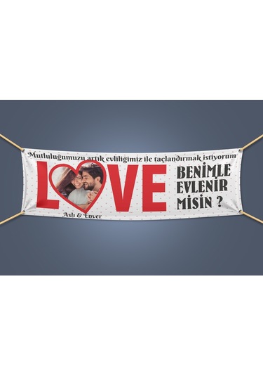 Zemzemreklam Fotoğraflı Evlilik Teklifi Afişi Pankartı