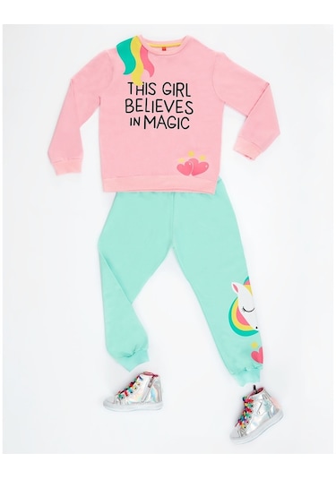 Denokids Girl Magic Kız Eşofman Takım Pembe