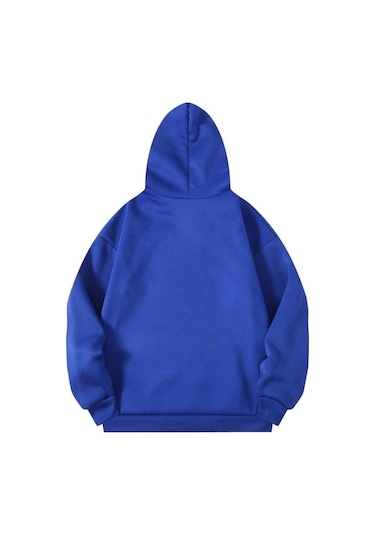Califor Ornia 1776 Sweatshirt - Sax Mavi Baskılı Oversize Kışlık Kalın Kapüşonlu Lacivert