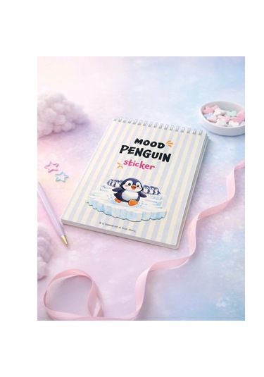 Mood Penguen Sticker Defteri Bullet Journal, Planner Nihilist Penguen Sticker Defteri