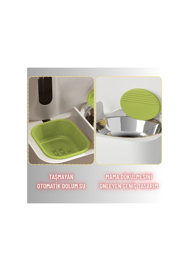 Kedi Köpek Mama Ve Su Kabı Paslanmaz Çelik Kase Otomatik Su Denge Akıcı Mama Besleme Kolay Temizlik