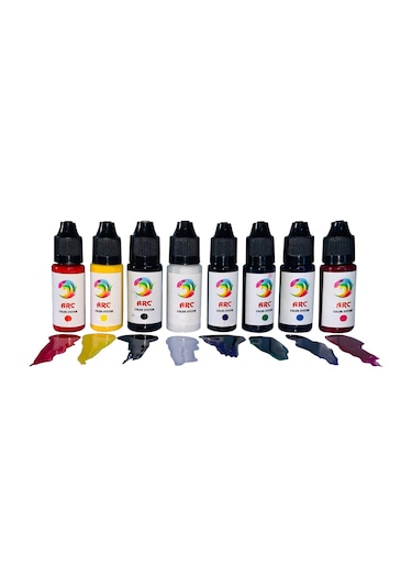 Transparan Sıvı Renk Pigment-pasta Seti-8 Renk x 20 ML Set Transparan