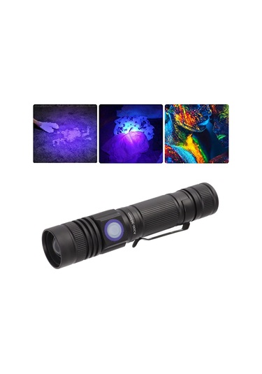 Konesam 365nm Uv El Feneri, Usb Şarjlı, Teleskopik Odaklanabilir, Ipx4 Su Geçirmez, Alüminyum Gövde, Evcil Hayvan İdrisi/parça Tespiti Işığı 18650 Pil Dahil