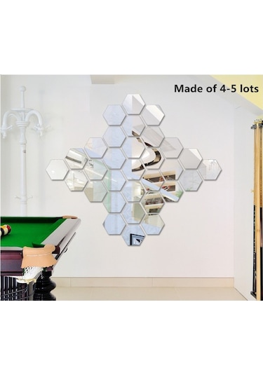 Altıköşe Altıgen Geometrik Hexagon 3Mm Cam 18X16 Duvar Boy Aynası