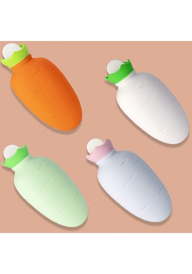 Havuç Şeklindeki Silikon Su Enjeksiyonu Ilık Su Torbası Kış Sızdırmaz Ve Patlamaya Dayanıklı El Isıtıcı Turuncu