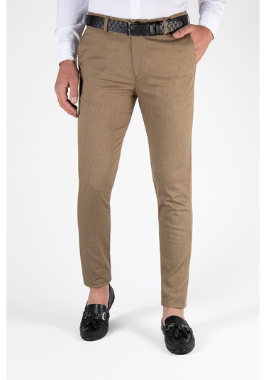 Bal Rengi Slim Fit Pamuklu İtalyan Kesim Pantolon Bal Rengi