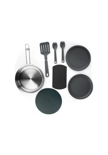 The All-ın-one Fry Pan Set - Çelik Kızartma Tava Seti 9 Parça .94l 32oz Gri