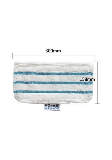 Prestigegoods Black & Decker Buharlı Paspas Yedek Ped 6'lı Beyaz + Blue, Fsm1610 Fsm1630 İçin, 30x15.8cm, Kumaş, Yıkanabilir