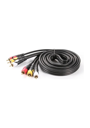 Koodmax - 3rca Erkek To 3 Rca Lale Tos Scart Kompozit Ses Video Av Kablosu - 1.8 Metre