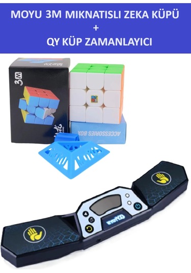 Moyu 3m V2 Profesyonel Speed Cube Ve Qy Küp Timer Seti - 3x3 Zeka Sabır Küpü Ve Zamanlayıcı