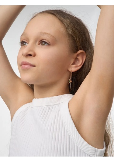 Marıola Uzun Sürgülü Küpeler Altın Kaplama Gümüş 925 Kuşlar 251889332 Altın