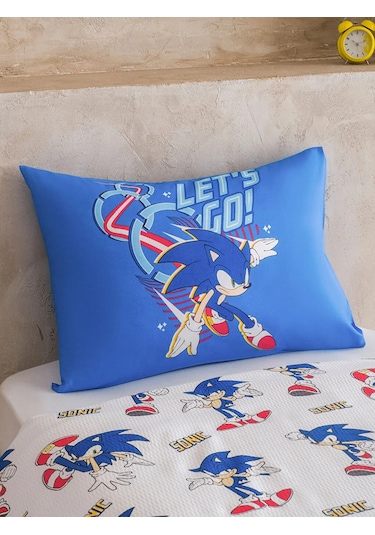 Karışık Sonic Baskılı Tek Kişilik Çocuk Pike Seti Çok Renkli