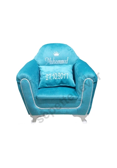 Isme Özel Şeritli Çocuk Koltuğu Turkuaz (324111047) Turkuaz