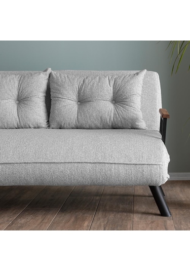 Sando İkili Katlanır Yataklı Koltuk Teddy Gri Gri