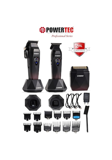 Powertec TR-5800 Saç-Sakal-Ense-Günlük Tıraş Makinesi 3'lü Set 0.5mm Tarak Dahil﻿