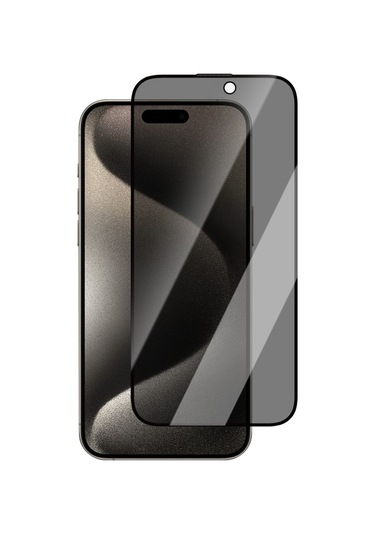 İphone 15 Uyumlu Caseworld 0.25mm Privacy 3d Temperli Cam Ekran Koruyucu Uygulama Aparatlı Siyah