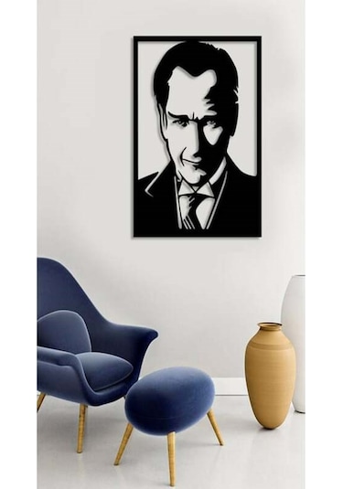 Atatürk Silüet Ahşap Duvar Tablosu Dekoratif Ev Ofis Süs Objesi