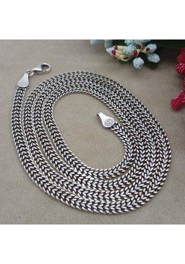 925 Ayar Gümüş İtalyan Ezme Model Kolye 4 Mm 55 Cm