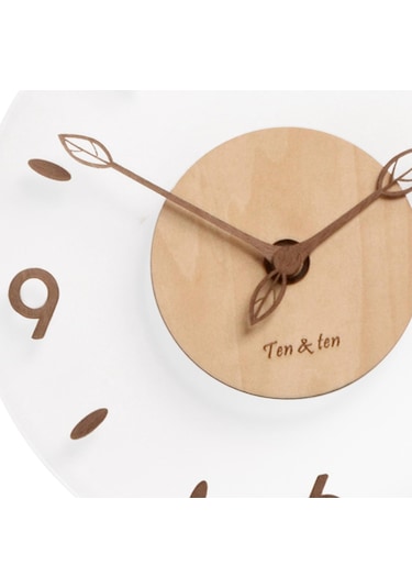 Suntek Dükkan Dekorasyonu İçin Sessiz Dekoratif Yuvarlak Ahşap Akrilik Duvar Saati 14" Çok Renkli